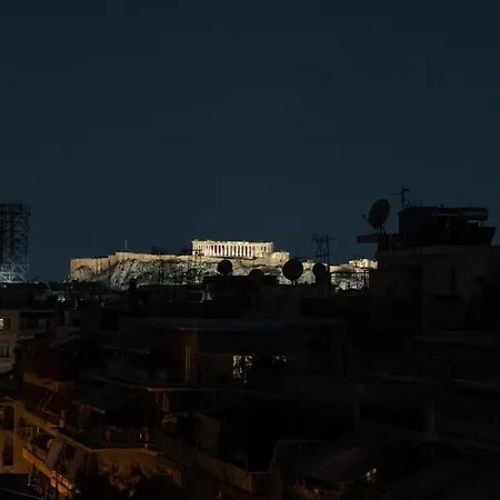 Acropolis Skyline Sunset, 2 Person Loft Exarchia Apartment
