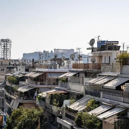 Acropolis Skyline Sunset, 2 Person Loft Exarchia Apartment