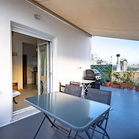 Acropolis Skyline Sunset, 2 Person Loft Exarchia Apartment