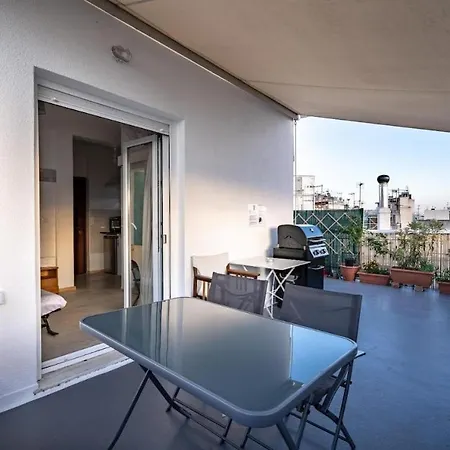 Acropolis Skyline Sunset, 2 Person Loft Exarchia Apartment Athens