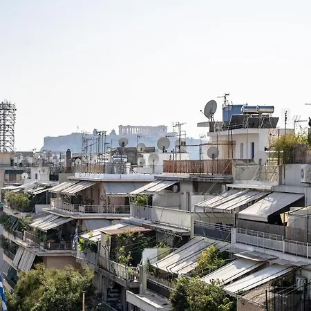 Acropolis Skyline Sunset, 2 Person Loft Exarchia Athens